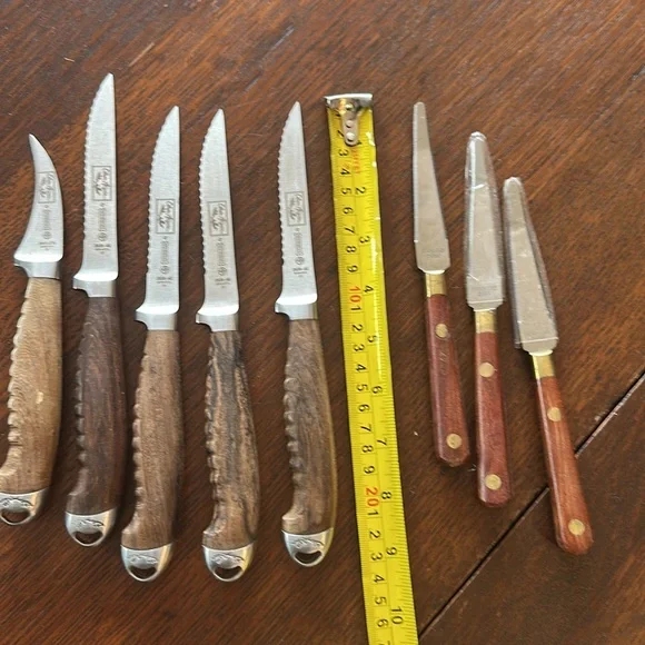 🇧🇷 Set of 5 MUNDIAL steak knives & 1 fish knife. Stamped Olivier Anquier. Brazil - Picture 2 of 12